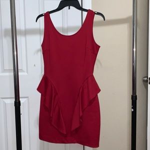 Red peplum style dress